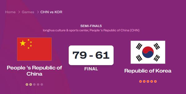 深圳U18女子篮板亚洲杯半决赛：中国队击败韩国